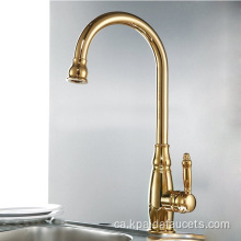 Un sol forat Robinet Gold Kitchen